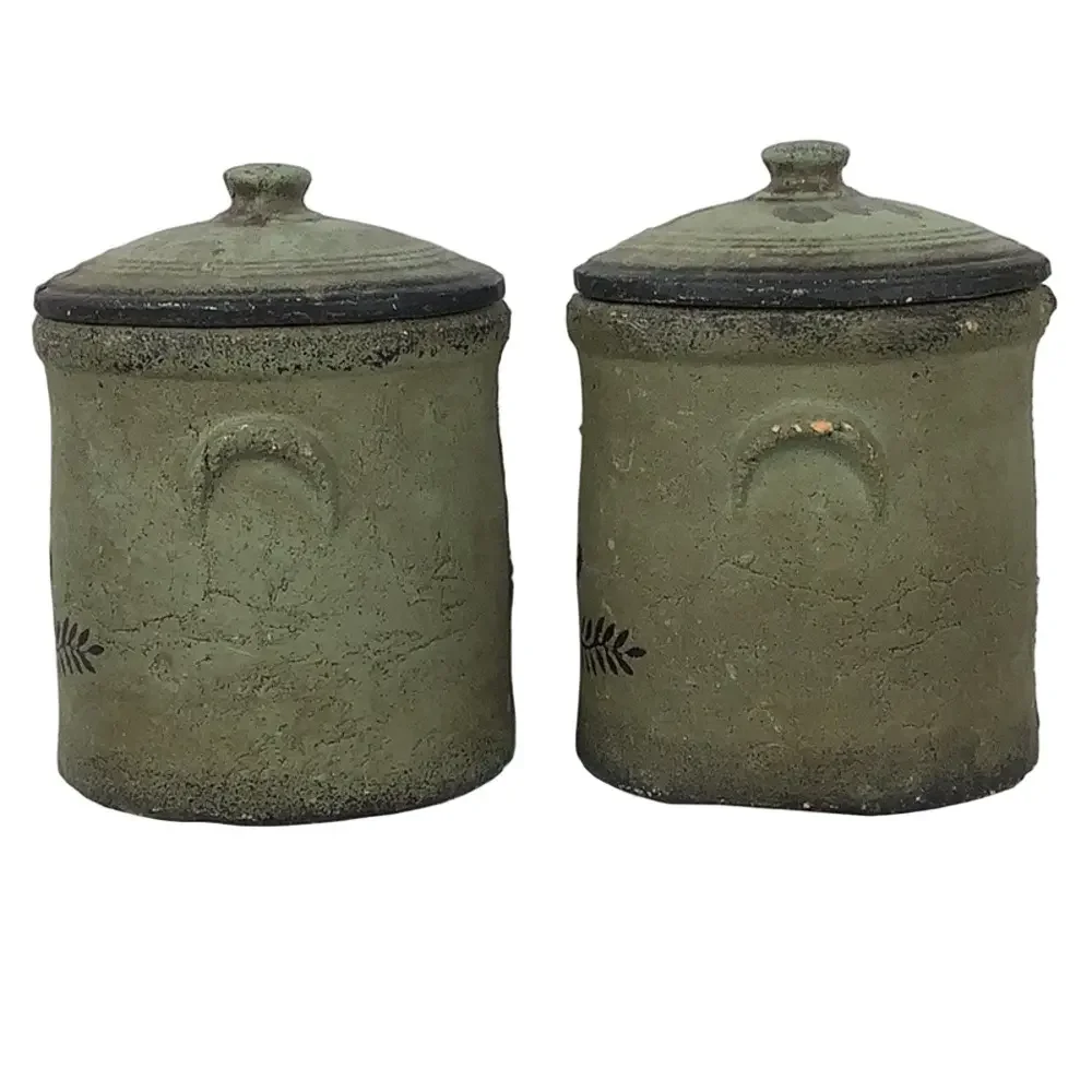Set of 2 Vintage Crocks with Lids - Picture 4 of 7